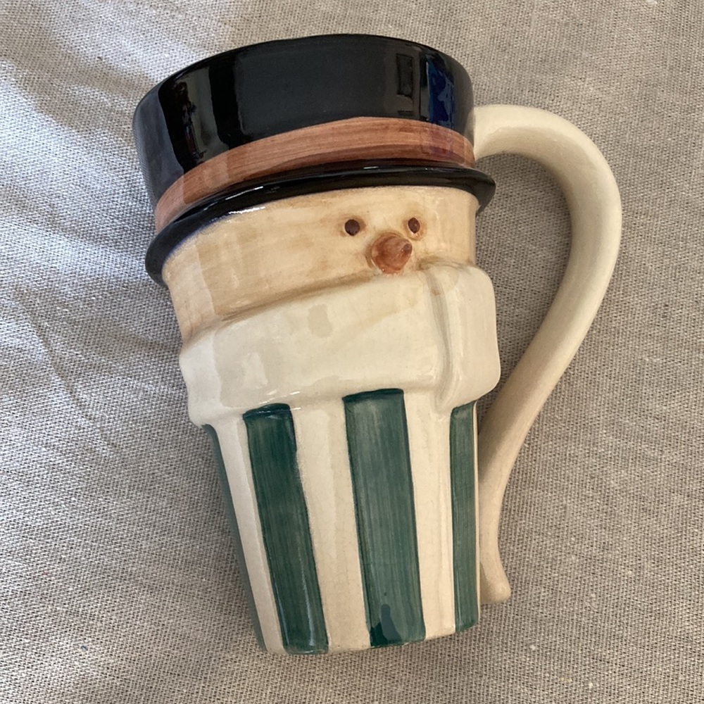Vintage and rare tall Russ Snowman mug
